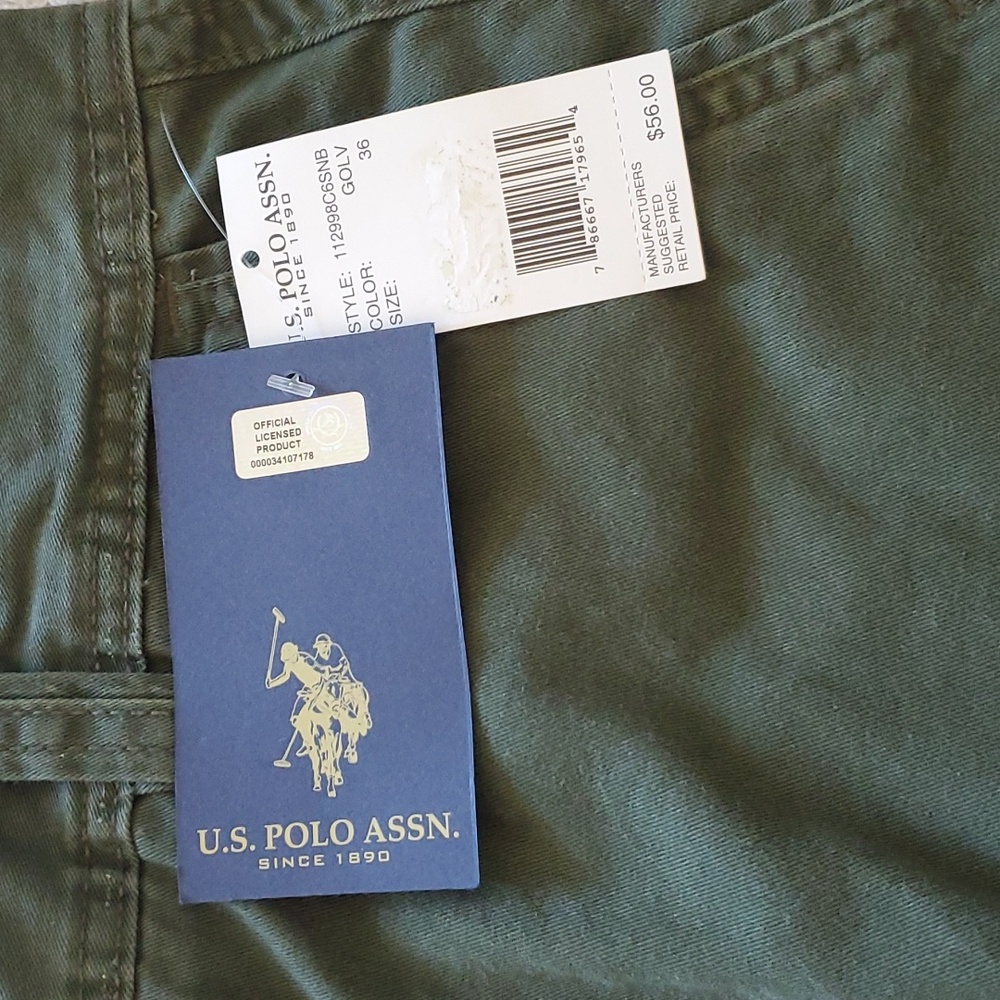 NWT U.S. Polo Assn. Green Cargo Shorts - Picture 8 of 11